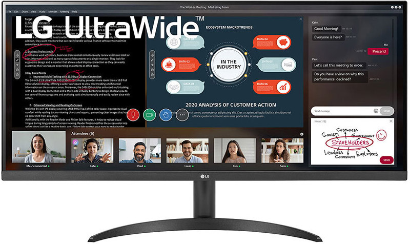 Monitor LG UltraWide 34" 34WP500-B IPS UXGA 75Hz 5ms