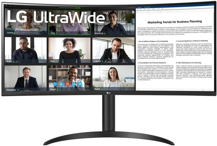 LG - Monitor Curvo LG UltraWide 34" 34WR55QK-B VA UWQHD 100Hz 5ms sRGB99%