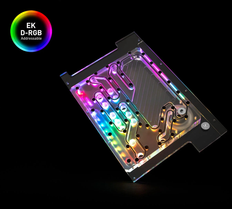 EKWB - Distro Plate + Bomba EKWB Quantum Reflection-PC-011D Mini D5 PWM D-RGB Acrílico