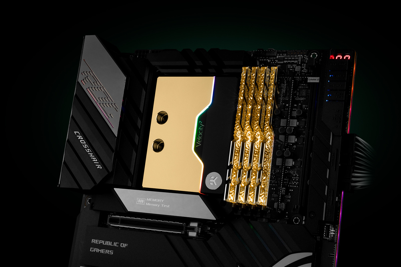EKWB - Bloco CPU EKWB Quantum Velocity2 D-RGB AMD AMD4 Níquel + Dourado