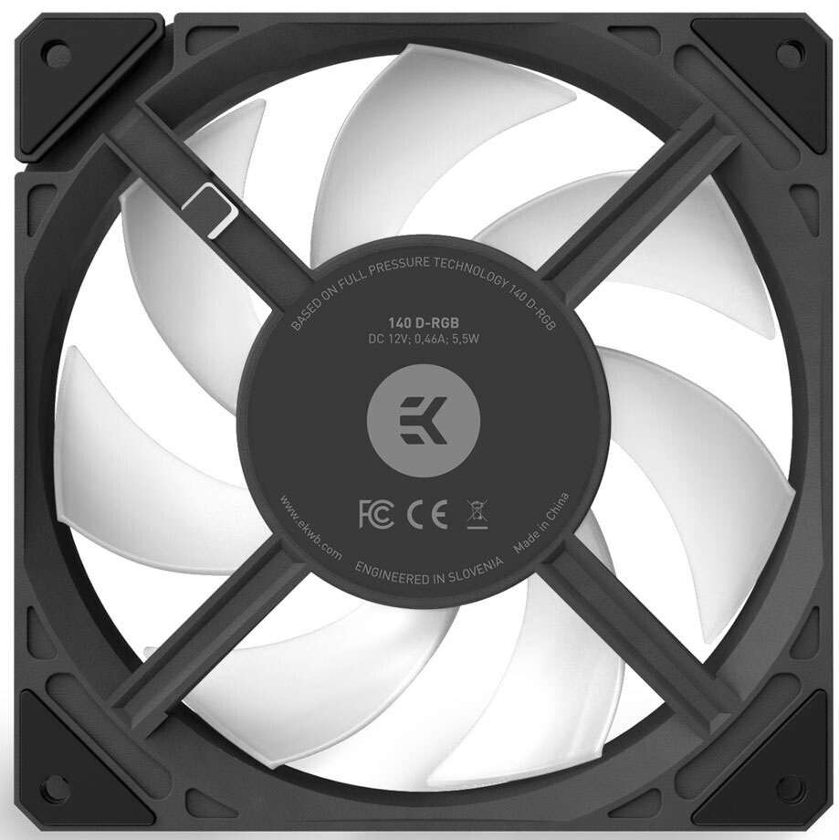 EKWB - Ventoinha EKWB Loop Fan FPT 140 D-RGB (600-2200rpm) Preto