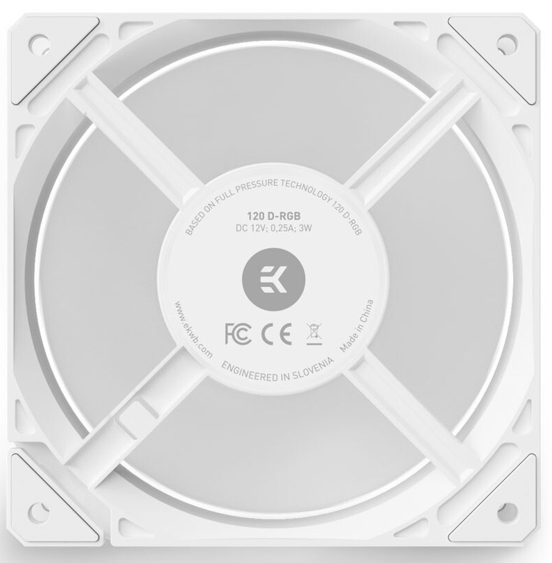 EKWB - Ventoinha EKWB Loop Fan FPT 120 D-RGB (550-2300rpm) Branco