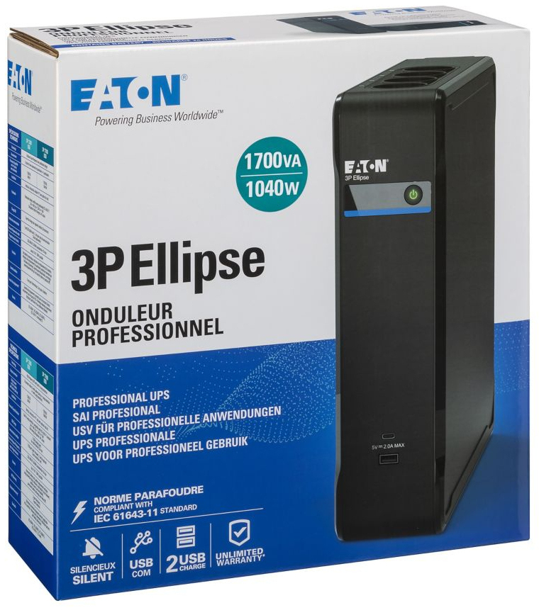 Eaton - UPS Eaton 3P Ellipse 1700 USB IEC 1700VA/1040W