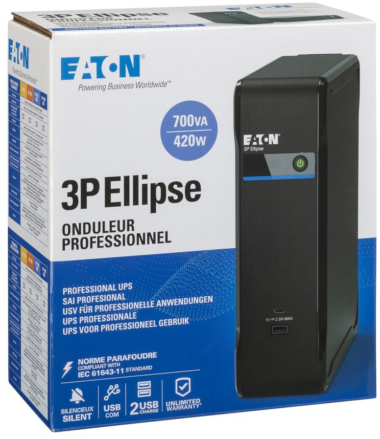 Eaton - UPS Eaton 3P Ellipse 700 USB IEC 700VA/420W