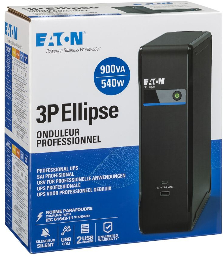 Eaton - UPS Eaton 3P Ellipse 900 USB DIN 900VA/540W