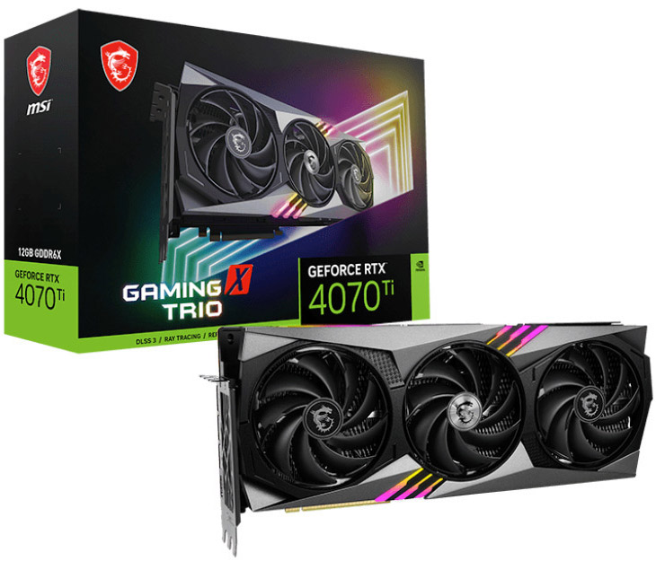 MSI - Gráfica MSI GeForce® RTX 4070 Ti GAMING X TRIO 12GB GDDR6 DLSS3