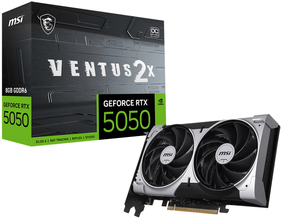 MSI - Gráfica MSI GeForce® RTX 5050 VENTUS 2X OC 8GB GDDR6 DLSS4