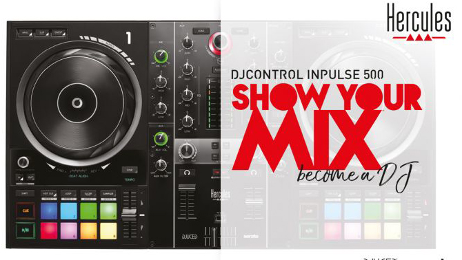 Hercules Inpulse 500 DJ Control Mixing Desk - Black (4780909) for