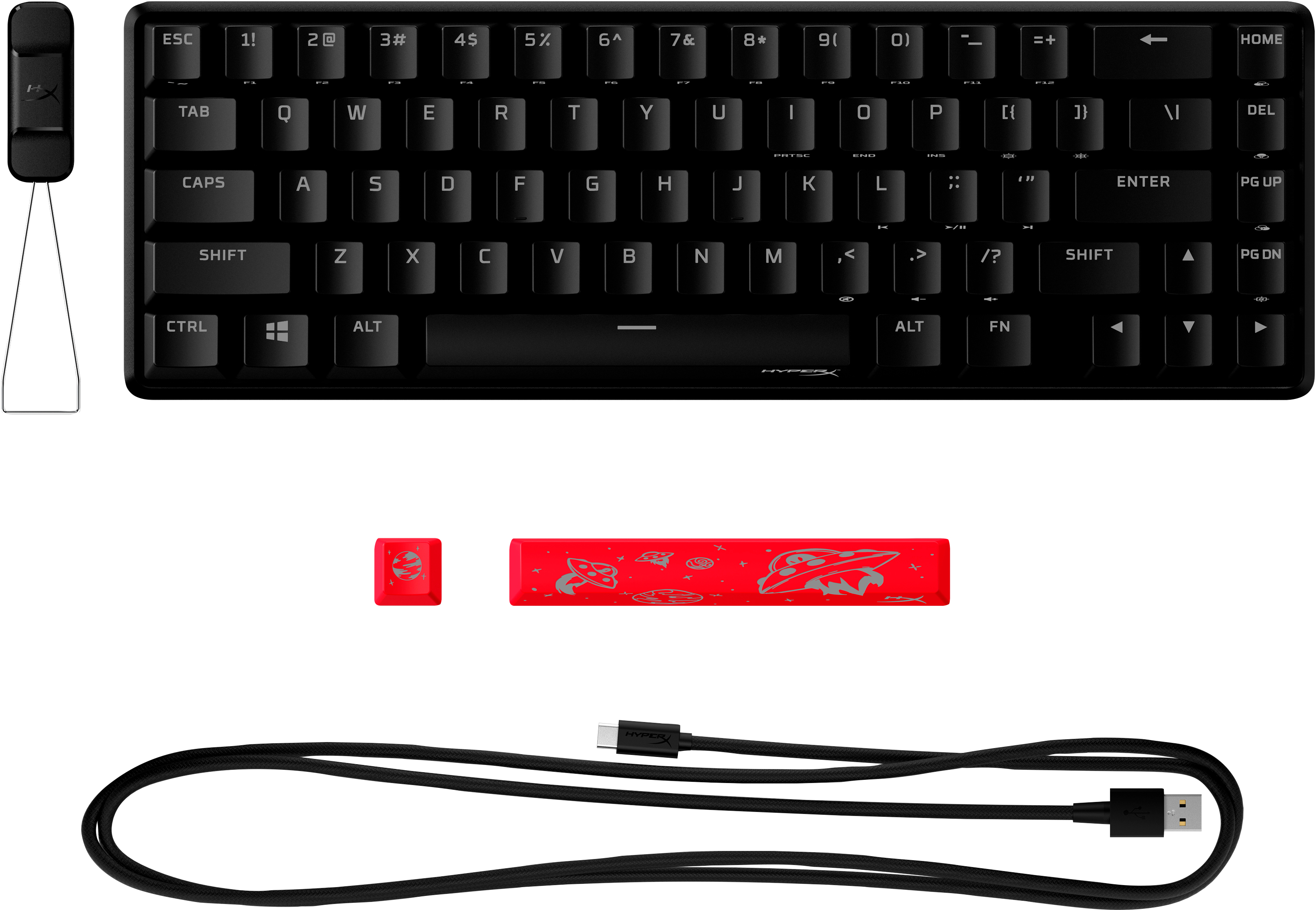 HyperX - Teclado Mecânico HyperX Origins 65 RGB Gaming US HyperX Red Switches - 65%