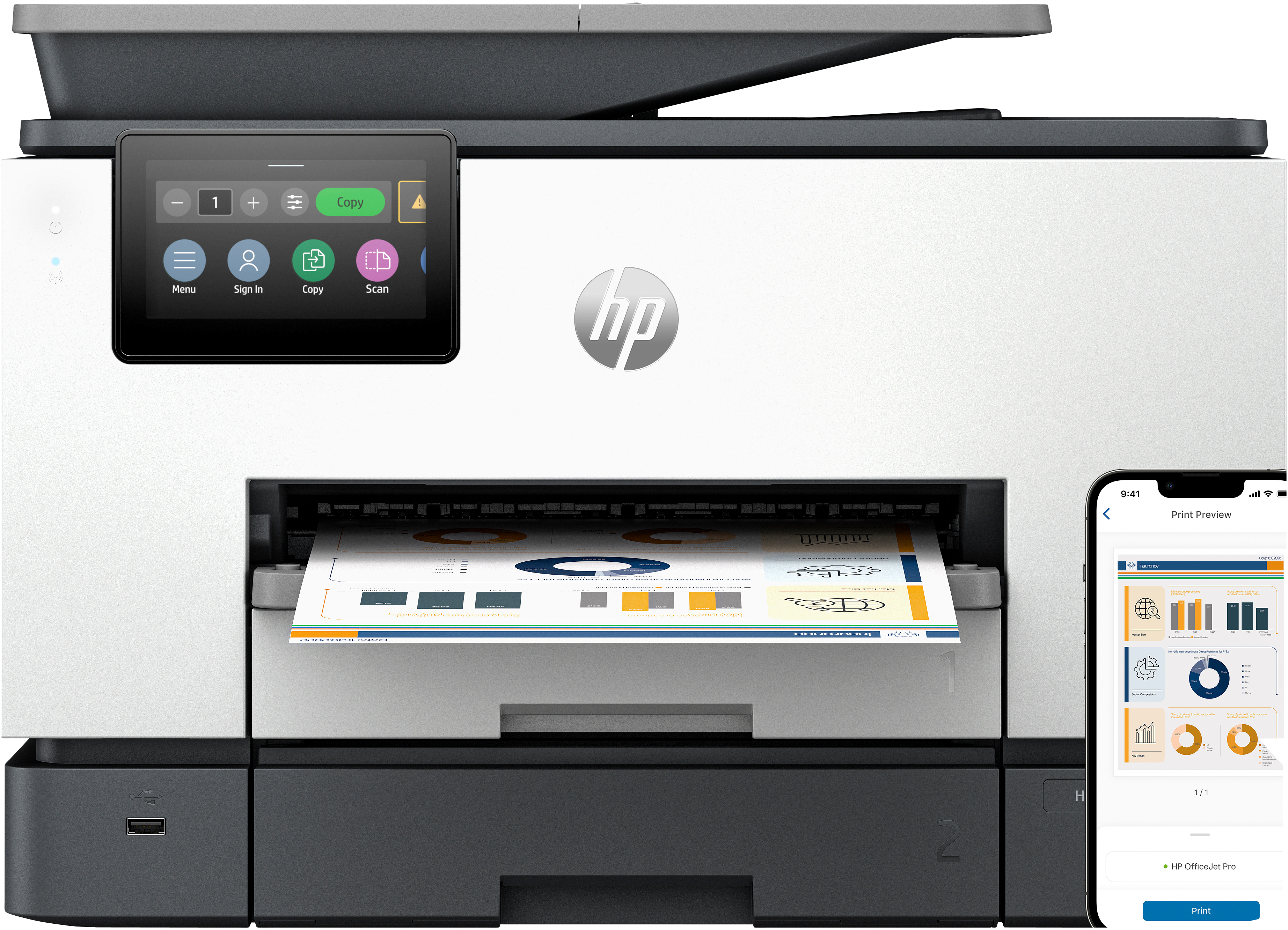 Picture of Picture of Impressora Multifunções a Jato de Tinta HP OfficeJet Pro 9130b All-in-One