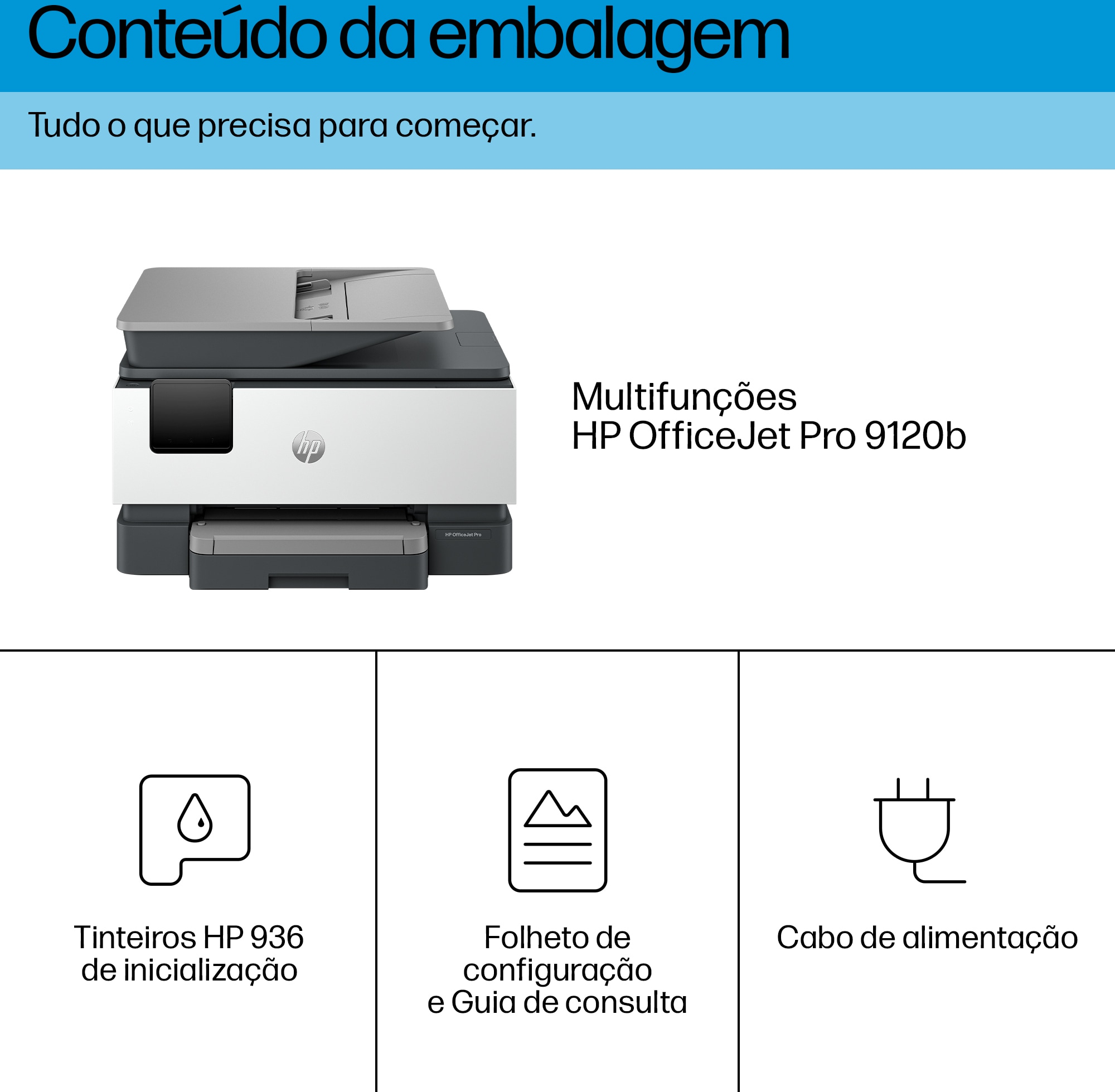 HP - Impressora Multifunções a Jato de Tinta HP OfficeJet Pro 9120b All-in-One
