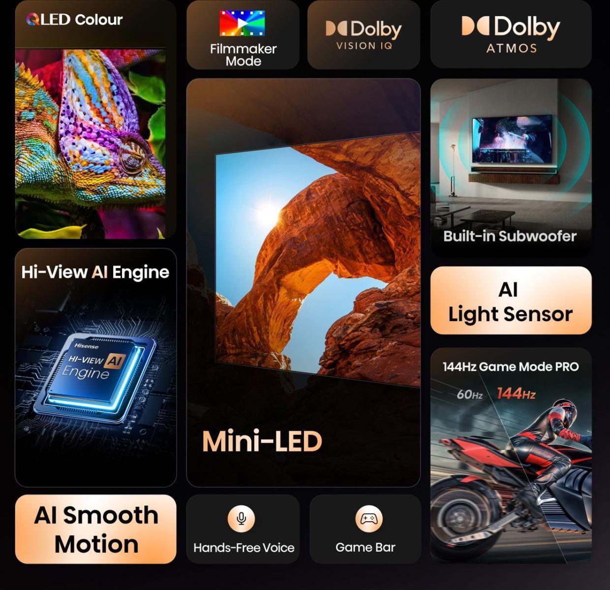 - Televisão Hisense 50U7Q 50" Mini LED UltraHD 4K VIDAA