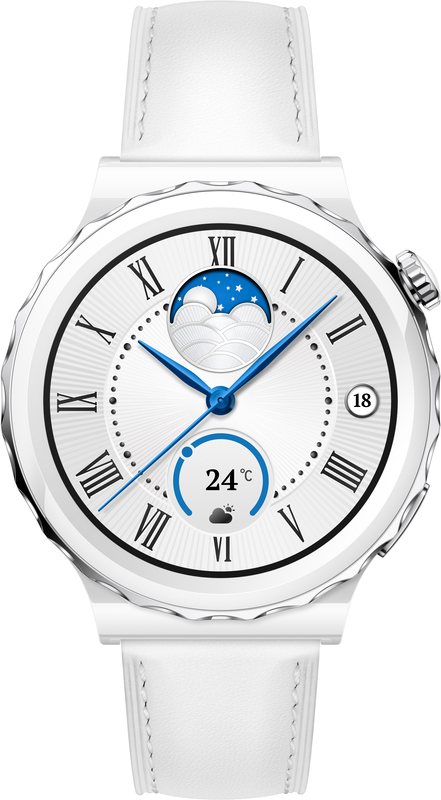 Smartwatch Huawei Watch GT3 Pro 43mm Cerâmico Prateado Pele Branca