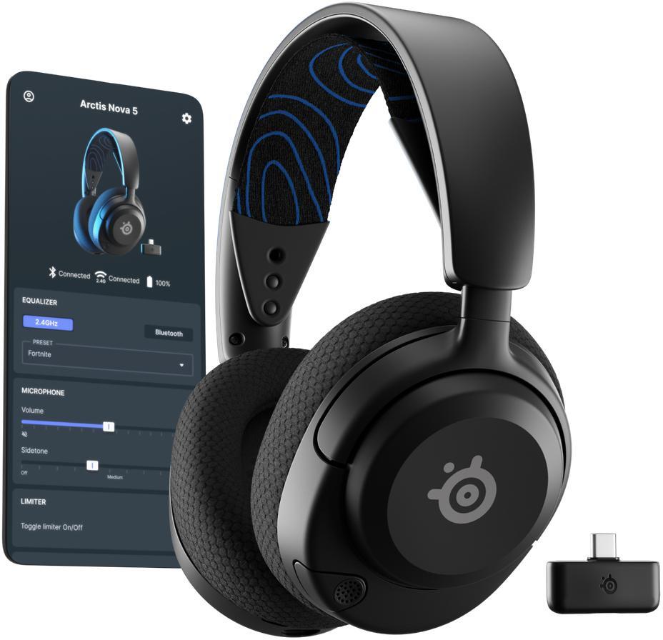  - Headset Steelseries Arctis Nova 5P Wireless/Bluetooth Preto