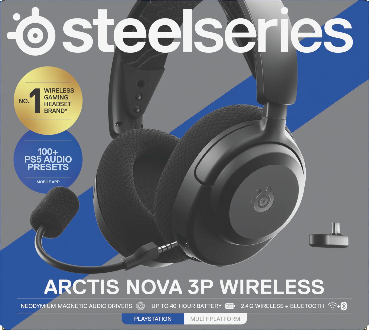 SteelSeries - Headset Steelseries Arctis Nova 3P Wireless/Bluetooth Preto