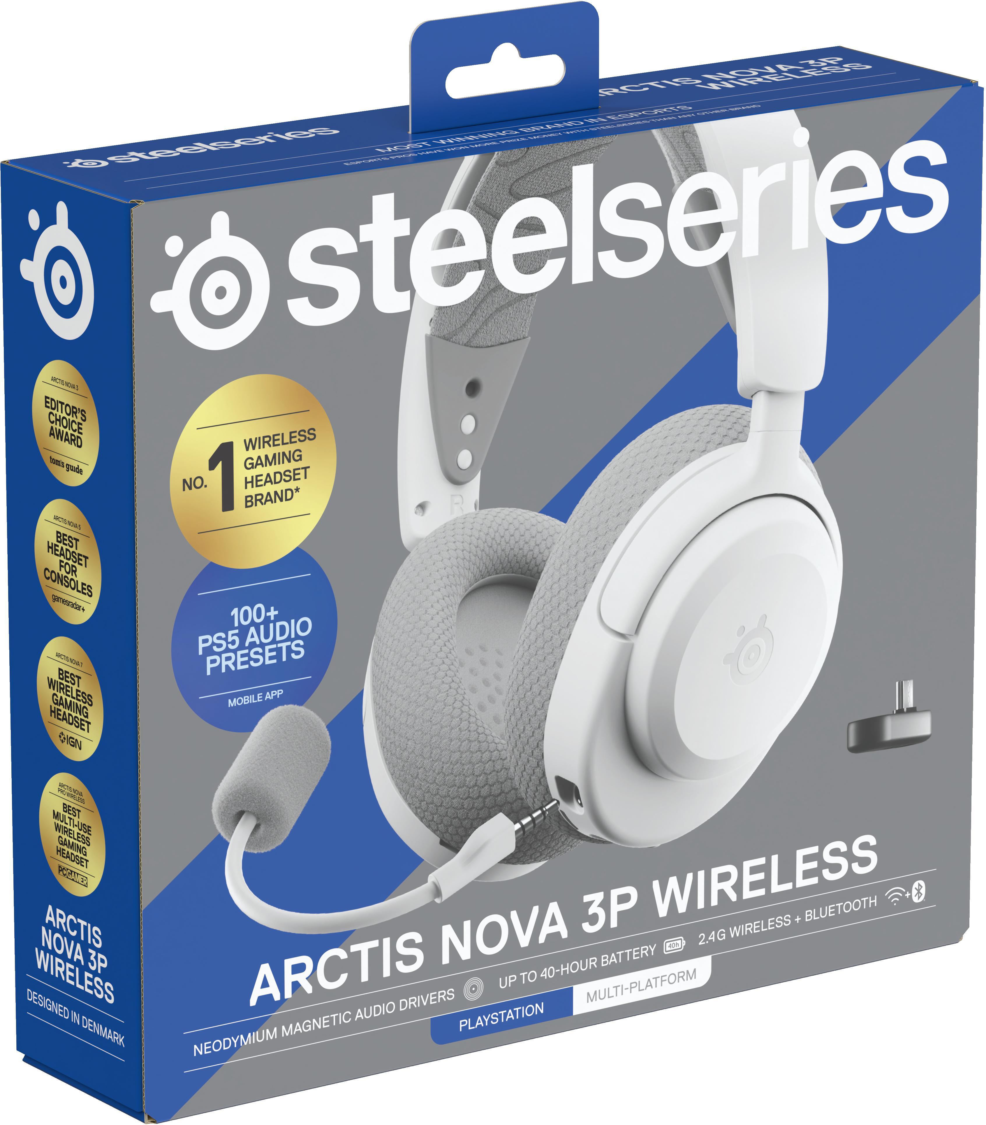 SteelSeries - Headset Steelseries Arctis Nova 3P Wireless/Bluetooth Branco