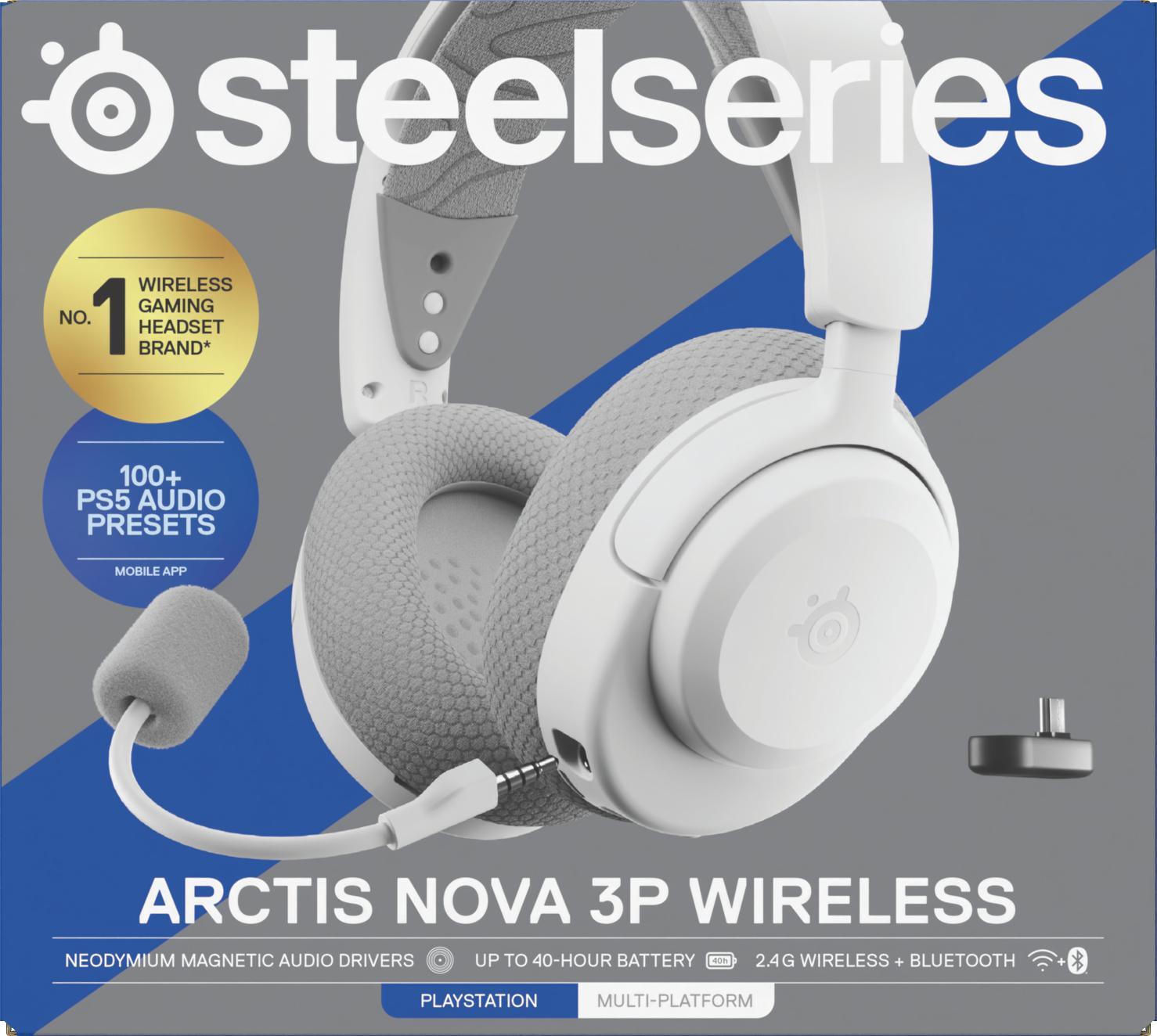 SteelSeries - Headset Steelseries Arctis Nova 3P Wireless/Bluetooth Branco