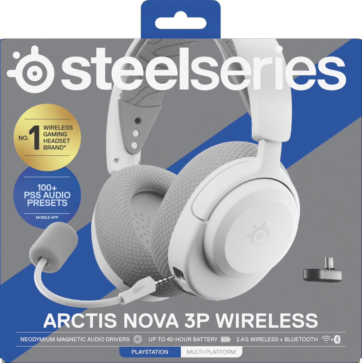 SteelSeries - Headset Steelseries Arctis Nova 3P Wireless/Bluetooth Branco