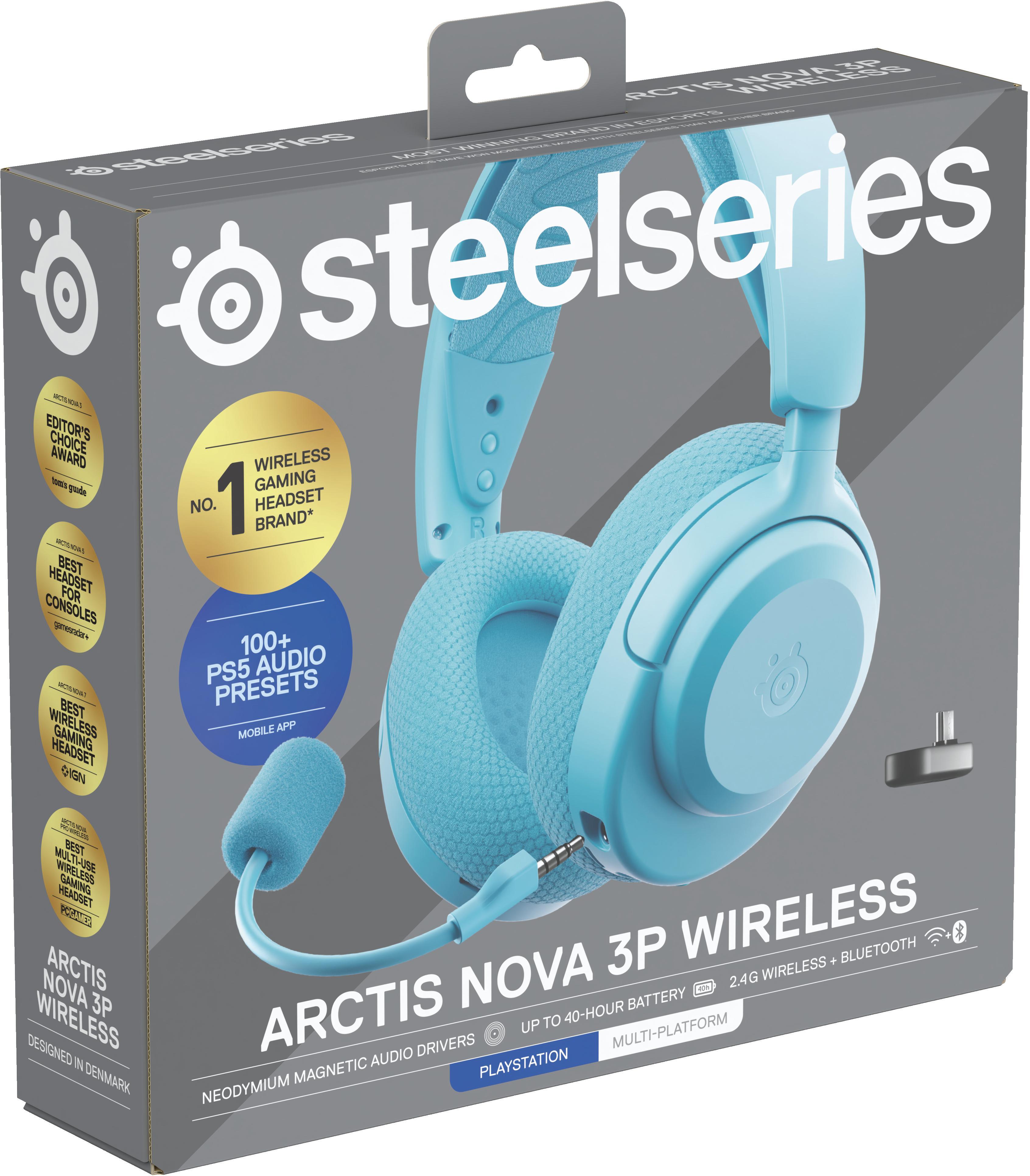  - Headset Steelseries Arctis Nova 3P Wireless/Bluetooth Aqua