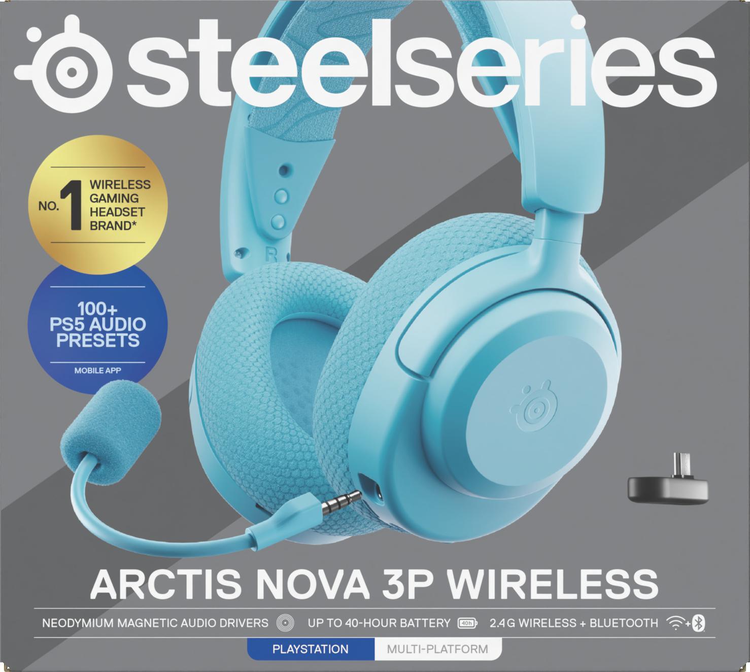  - Headset Steelseries Arctis Nova 3P Wireless/Bluetooth Aqua