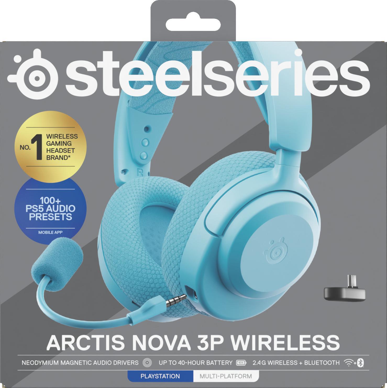  - Headset Steelseries Arctis Nova 3P Wireless/Bluetooth Aqua
