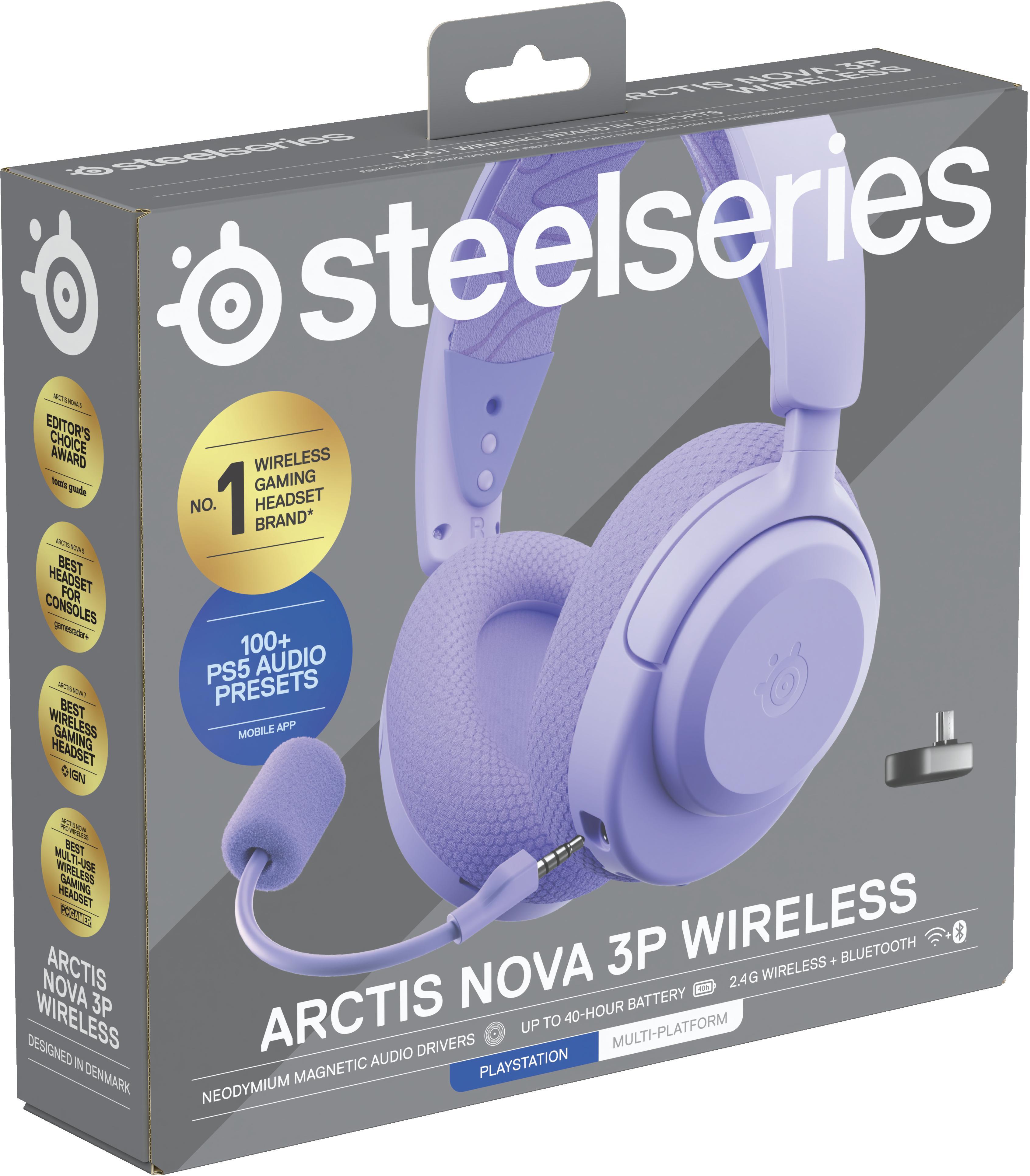  - Headset Steelseries Arctis Nova 3P Wireless/Bluetooth Lavanda