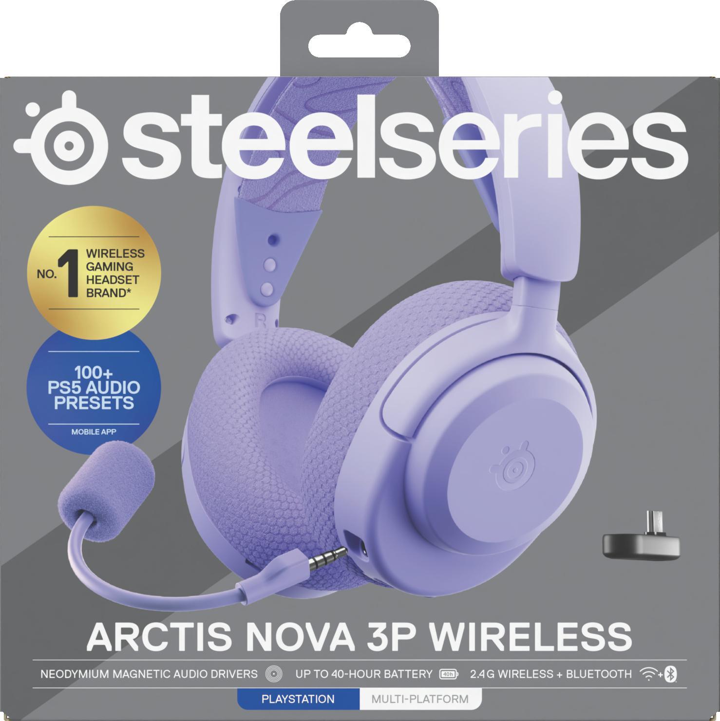  - Headset Steelseries Arctis Nova 3P Wireless/Bluetooth Lavanda