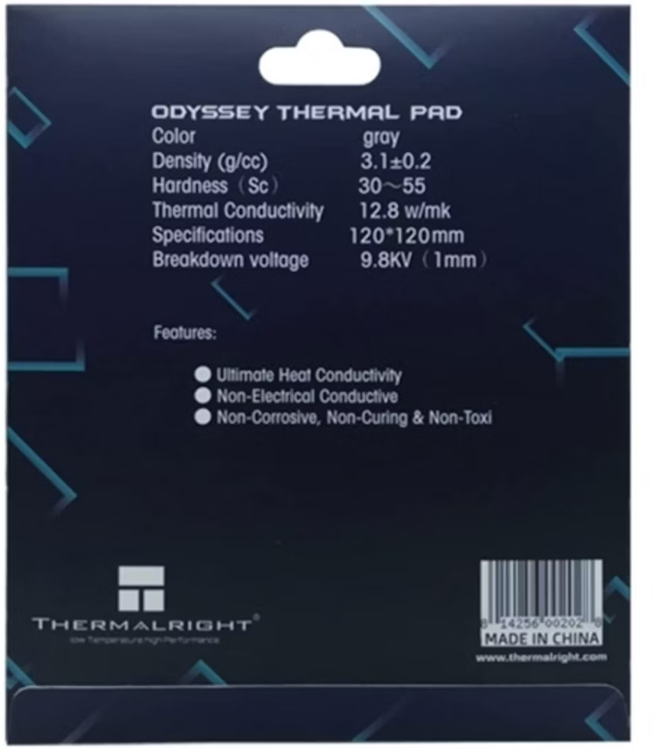 Thermalright - ** B Grade ** Thermalright ODYSSEY Thermal Pad 120 x 120 x 2.5mm