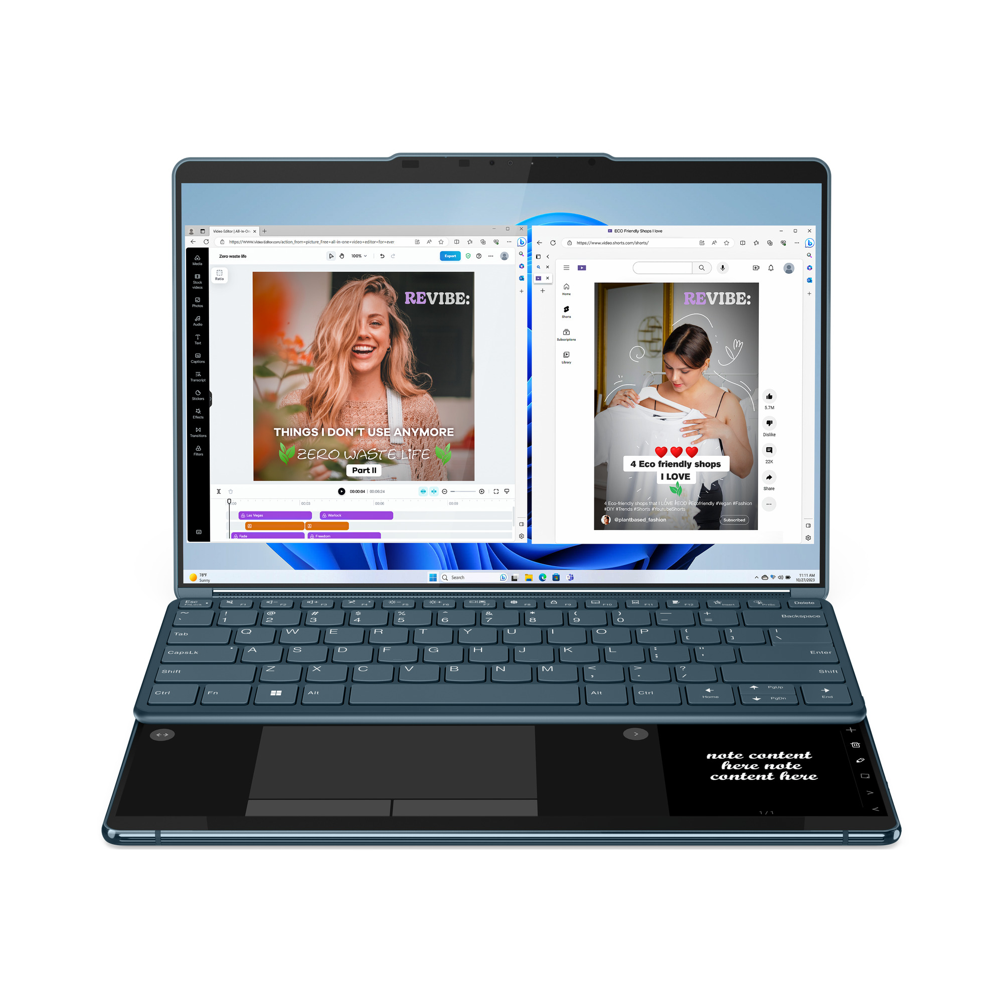 Lenovo - Portátil Lenovo Yoga Book 9 13IMU9-324 2x13.3" 2.8K OLED MT Ultra 7 155U 32GB 1TB W11 Stand+Teclado+Rato+Pen