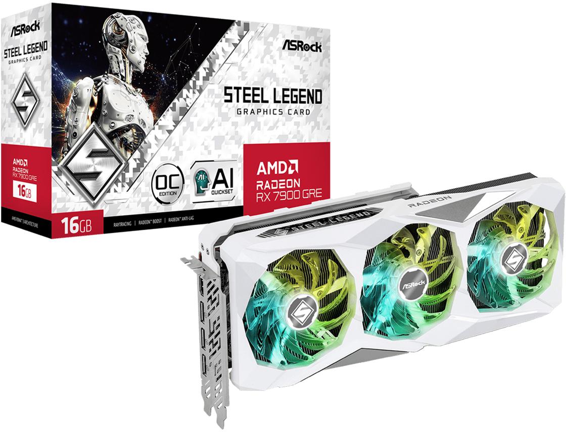 ASRock - Gráfica ASRock Radeon RX 7900 GRE Steel Legend OC 16GB GDDR6