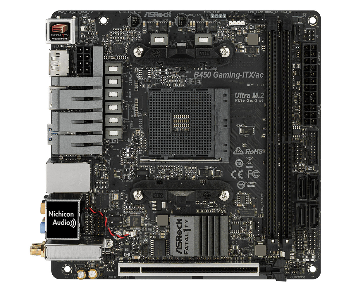 ASRock - ** B Grade ** Motherboard ASRock B450 Gaming Fatal1ty ITX/ac