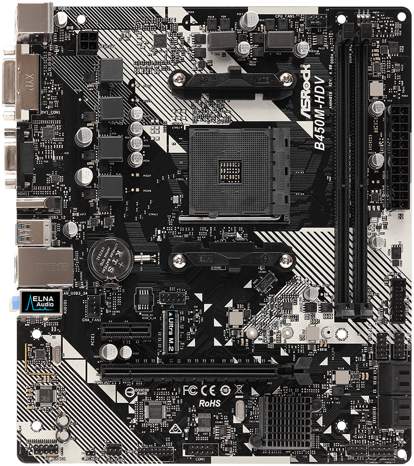 ASRock - Motherboard ASRock B450M-HDV R4.0