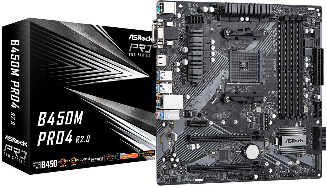 ASRock - ** B Grade ** Motherboard ASRock B450M Pro4 Rev.2.0