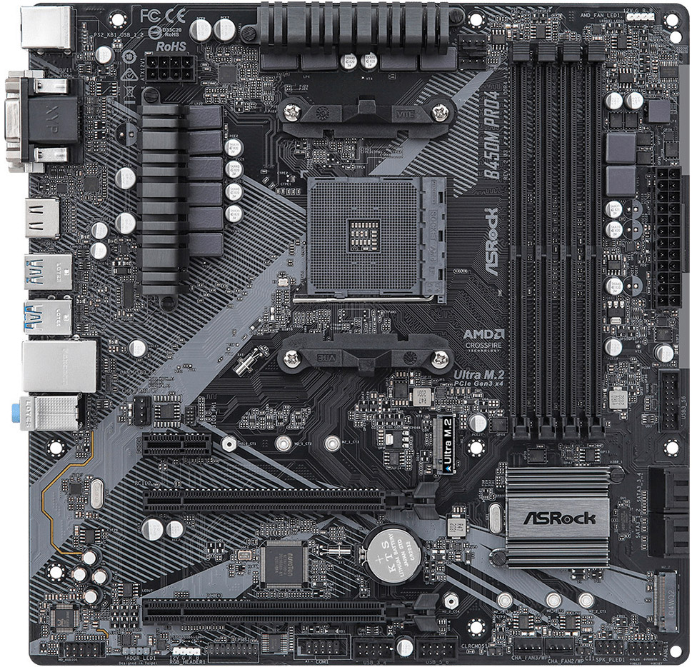 ASRock - ** B Grade ** Motherboard ASRock B450M Pro4 Rev.2.0