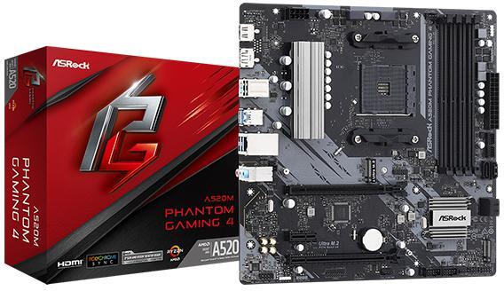 ASRock - Motherboard ASRock A520M Phantom Gaming 4