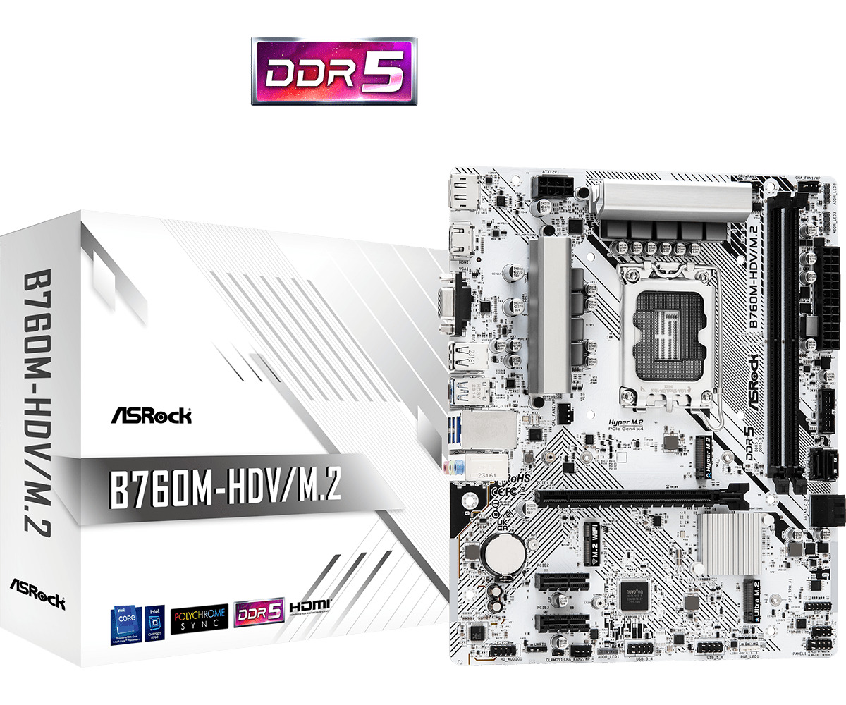 Motherboard ASRock B760M-HDV/M.2 D5