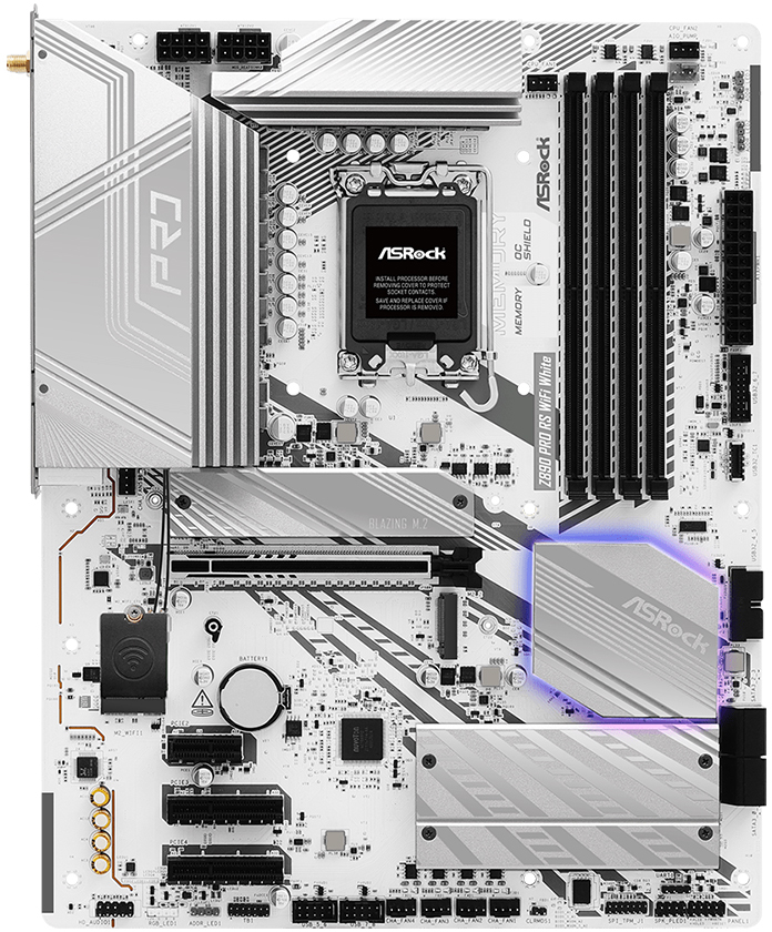 ASRock - Motherboard ASRock Z890 Pro RS WiFi White