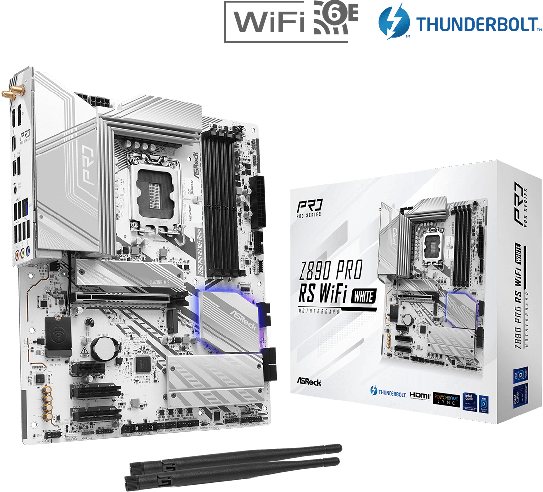 ASRock - Motherboard ASRock Z890 Pro RS WiFi White