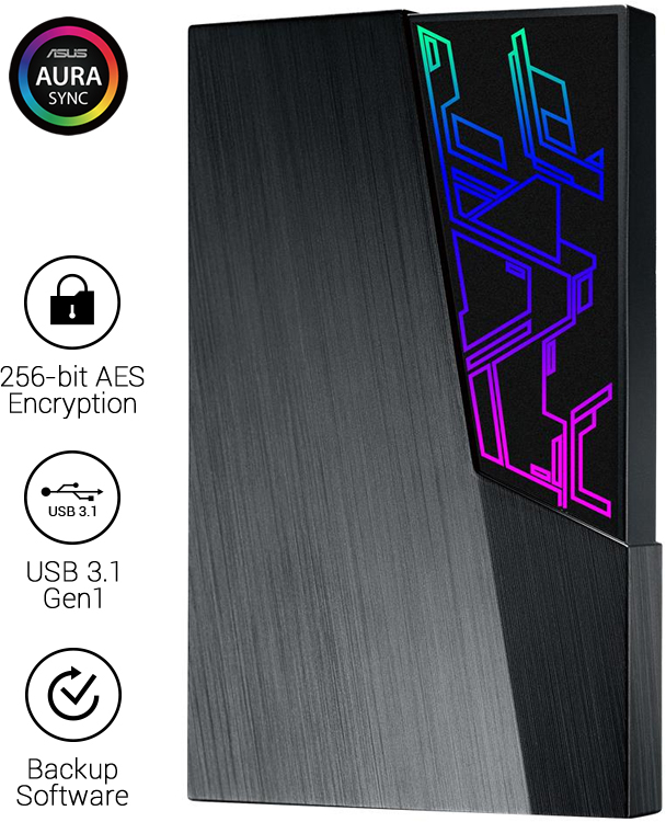 Disco Externo Asus FX Aura Sync RGB 2TB USB3.1