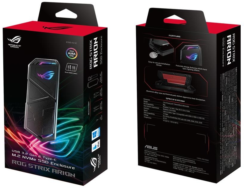 Asus - ** B Grade ** Caixa Asus ROG Strix Arion SSD M.2 NVME USB3.2