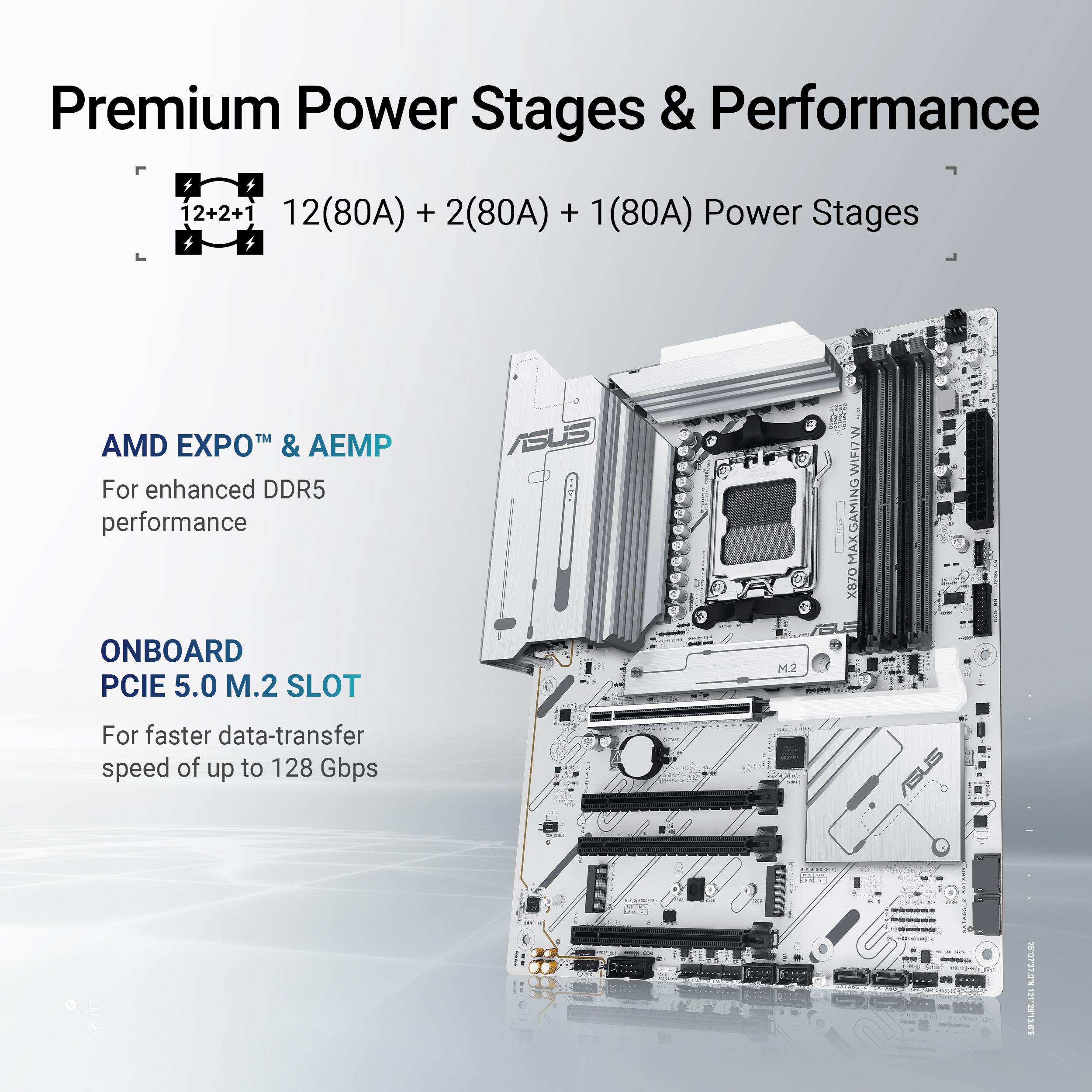 Asus - Motherboard Asus X870 MAX Gaming White WiFi