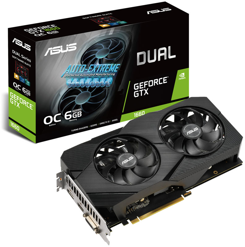 Gráfica Asus GeForce® GTX 1660 Dual EVO OC 6GB