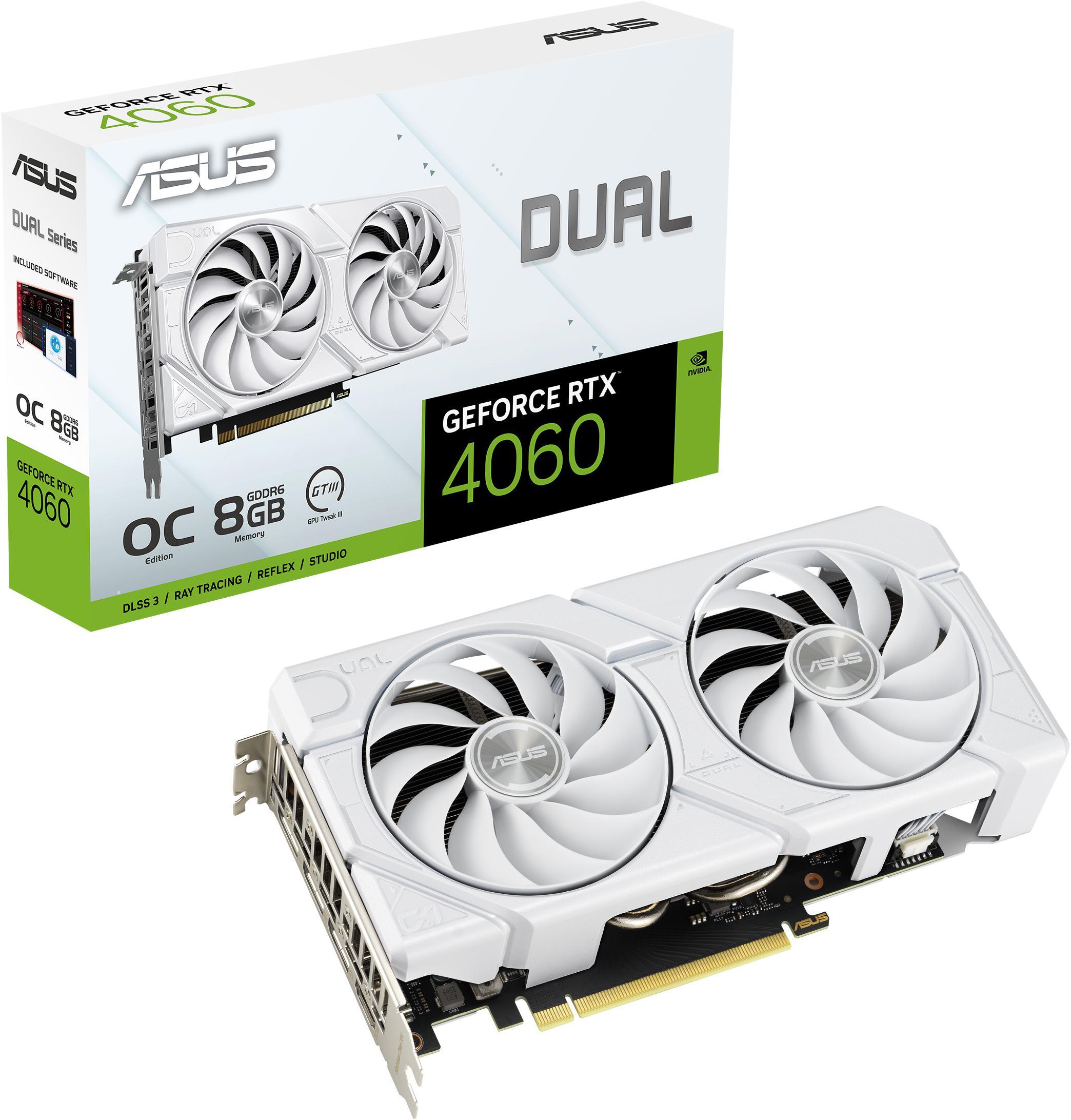 Asus - Gráfica Asus GeForce® RTX 4060 Dual Evo OC White 8GB GDDR6 DLSS3