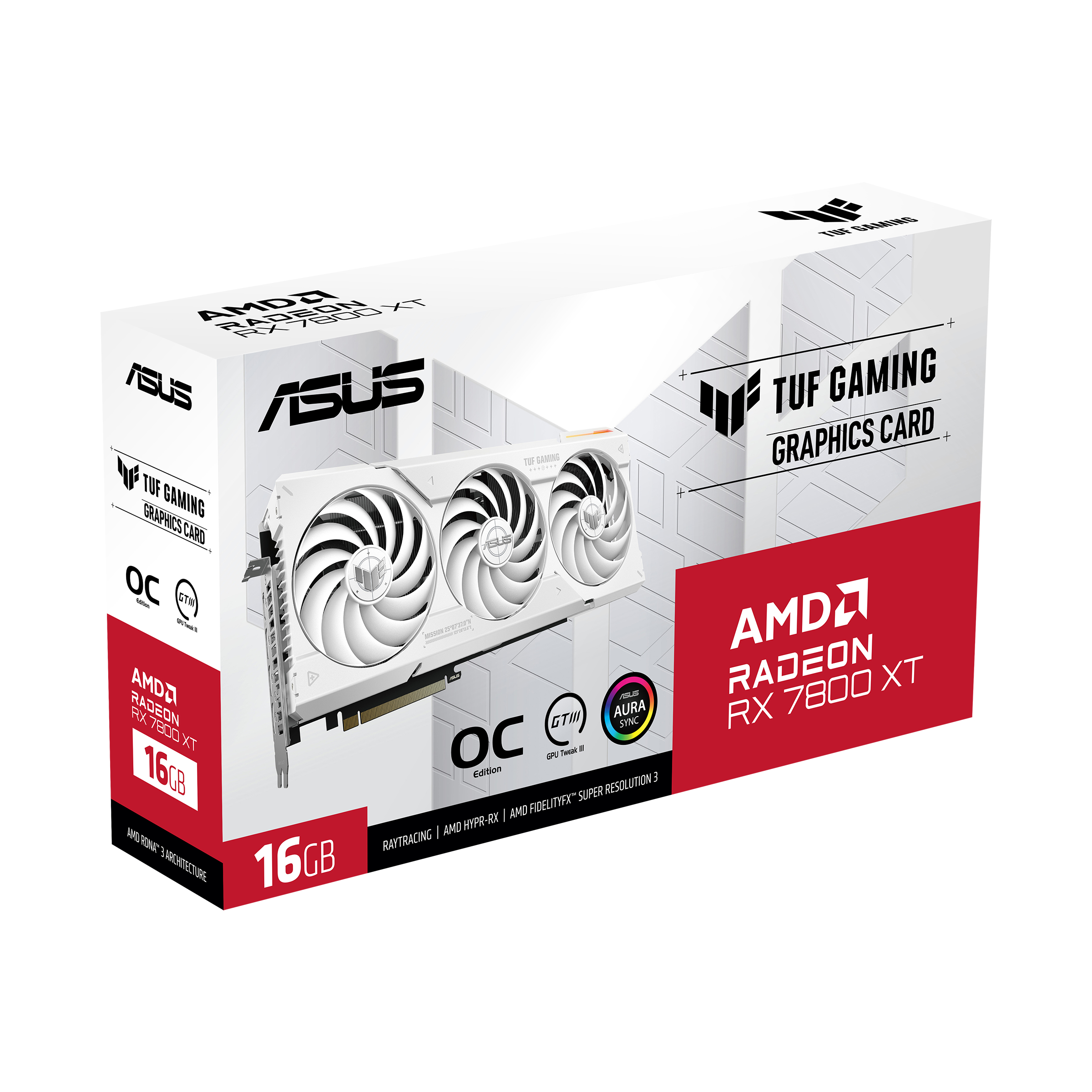 Asus - Gráfica Asus Radeon RX 7800 XT TUF Gaming OC White 16GB