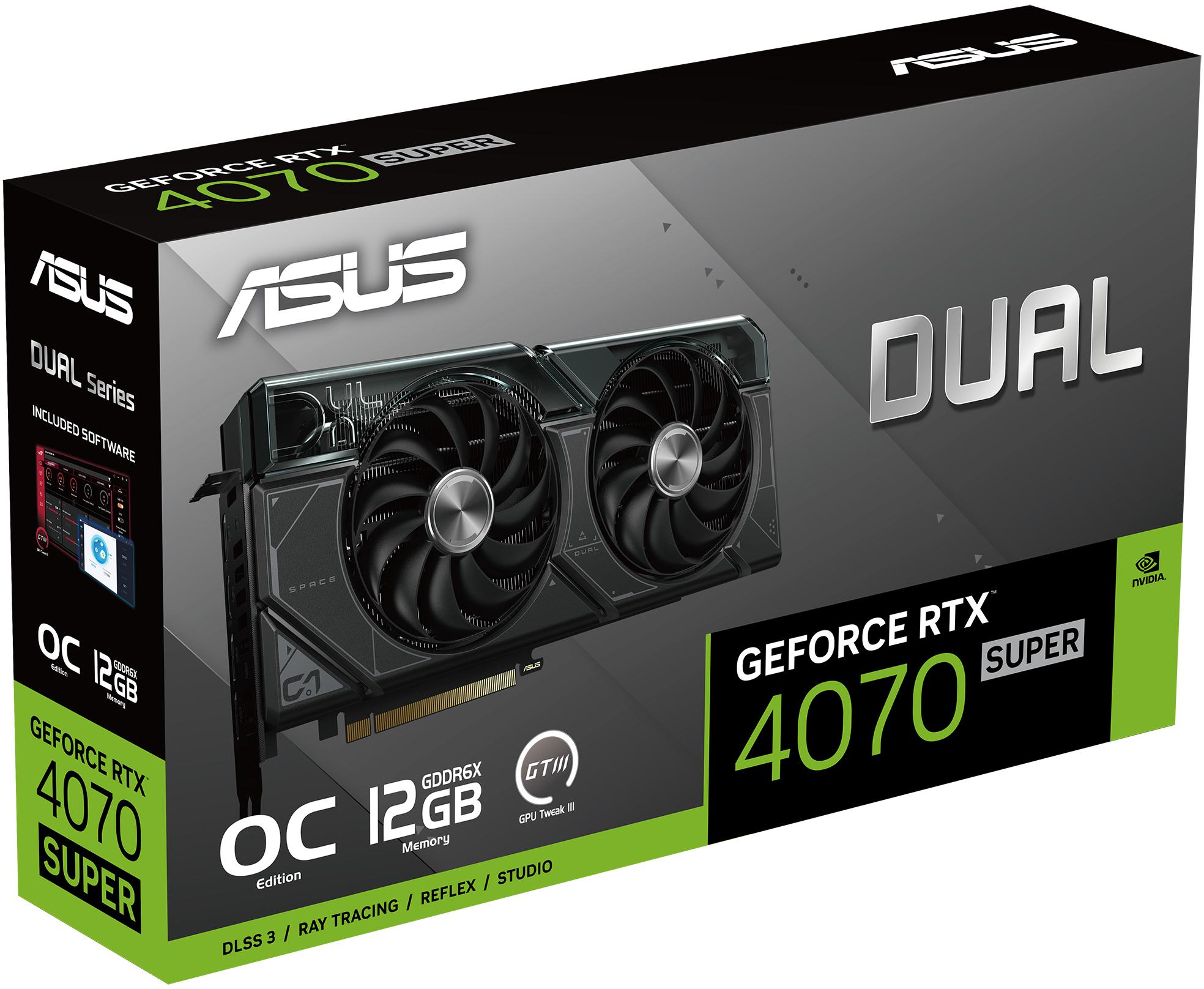 Asus - Gráfica Asus GeForce® RTX 4070 SUPER Dual OC 12GB GDDR6X DLSS3