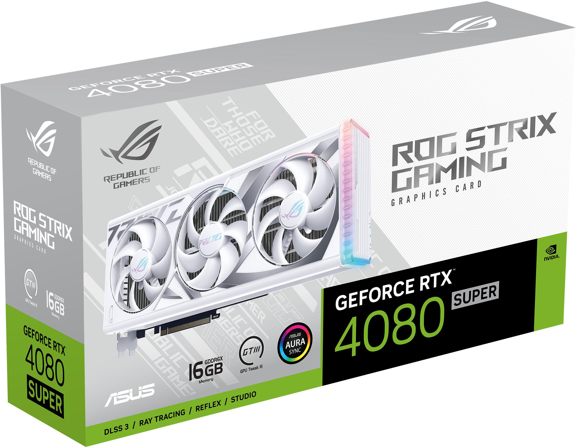 Asus - Gráfica Asus GeForce® RTX 4080 SUPER ROG Strix Gaming White 16GB GDDR6X DLSS3