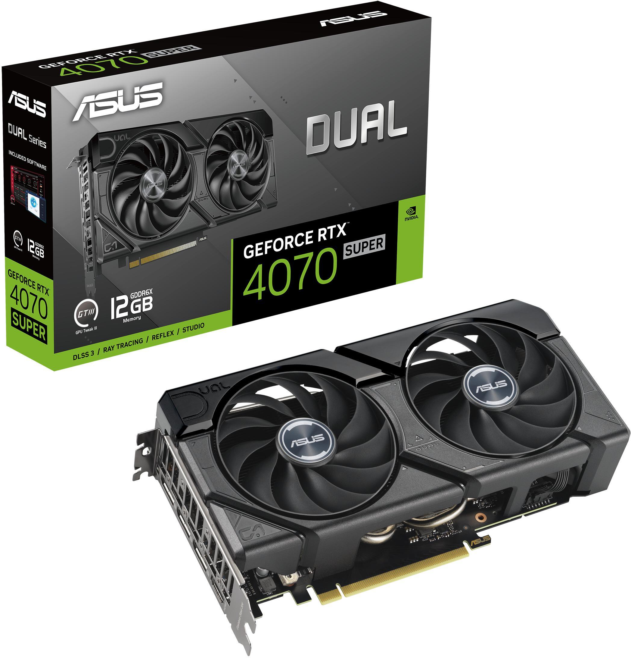 Asus - Gráfica Asus GeForce® RTX 4070 SUPER Dual EVO 12GB GDDR6X DLSS3