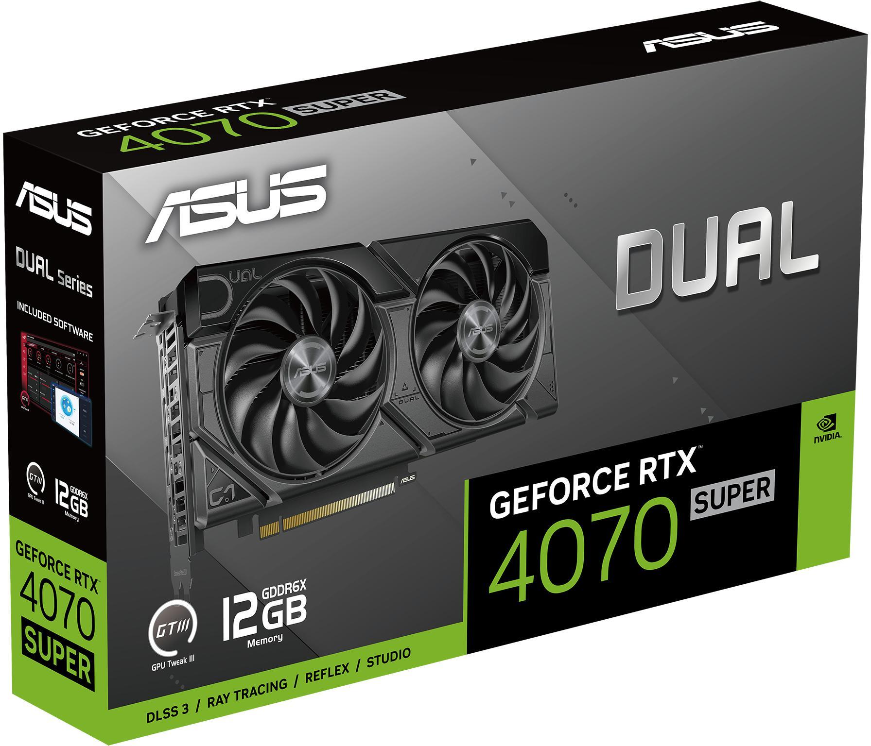 Asus - Gráfica Asus GeForce® RTX 4070 SUPER Dual EVO 12GB GDDR6X DLSS3