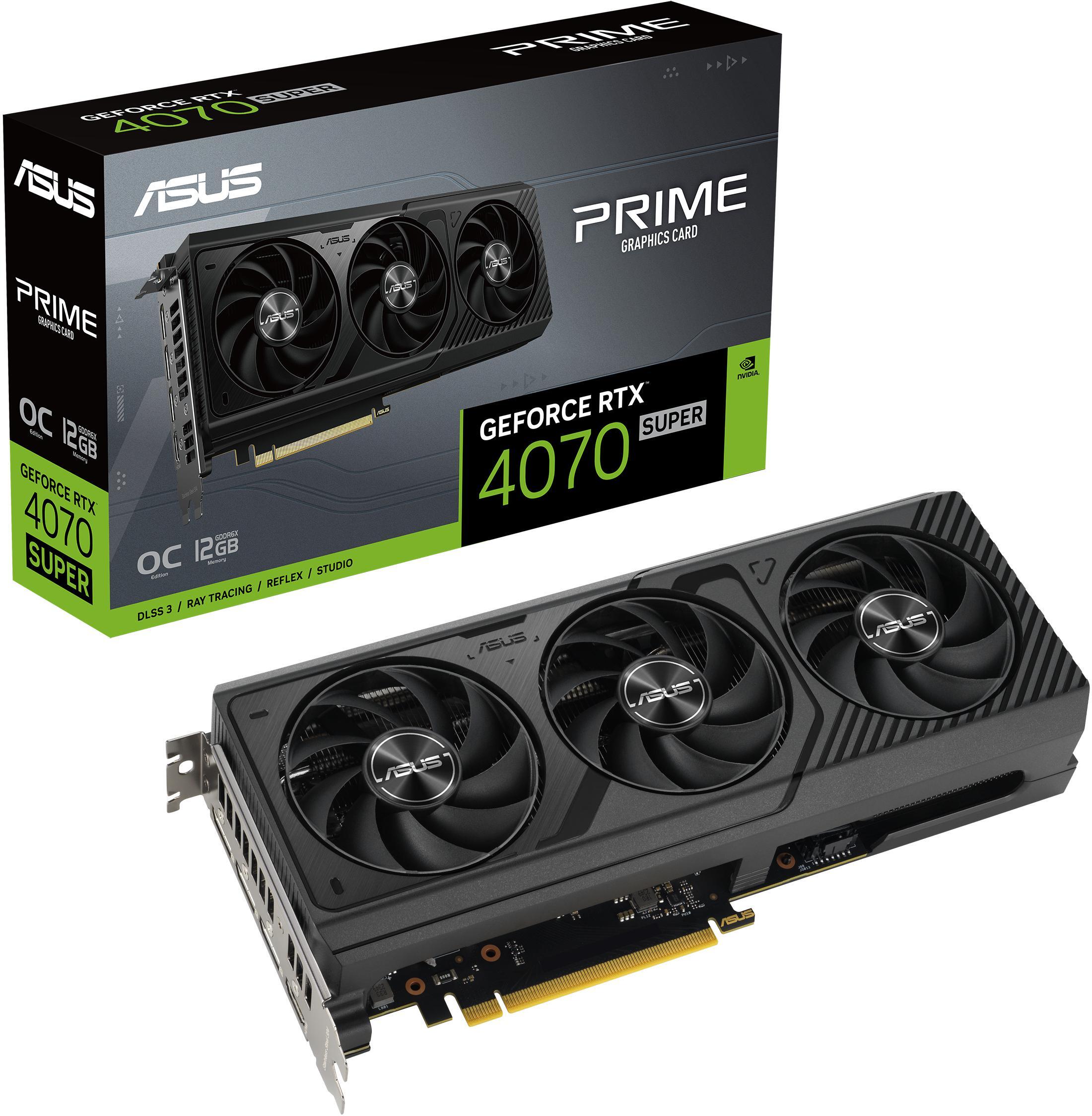 Asus - Gráfica Asus GeForce® RTX 4070 SUPER Prime OC 12GB GDDR6X DLSS3