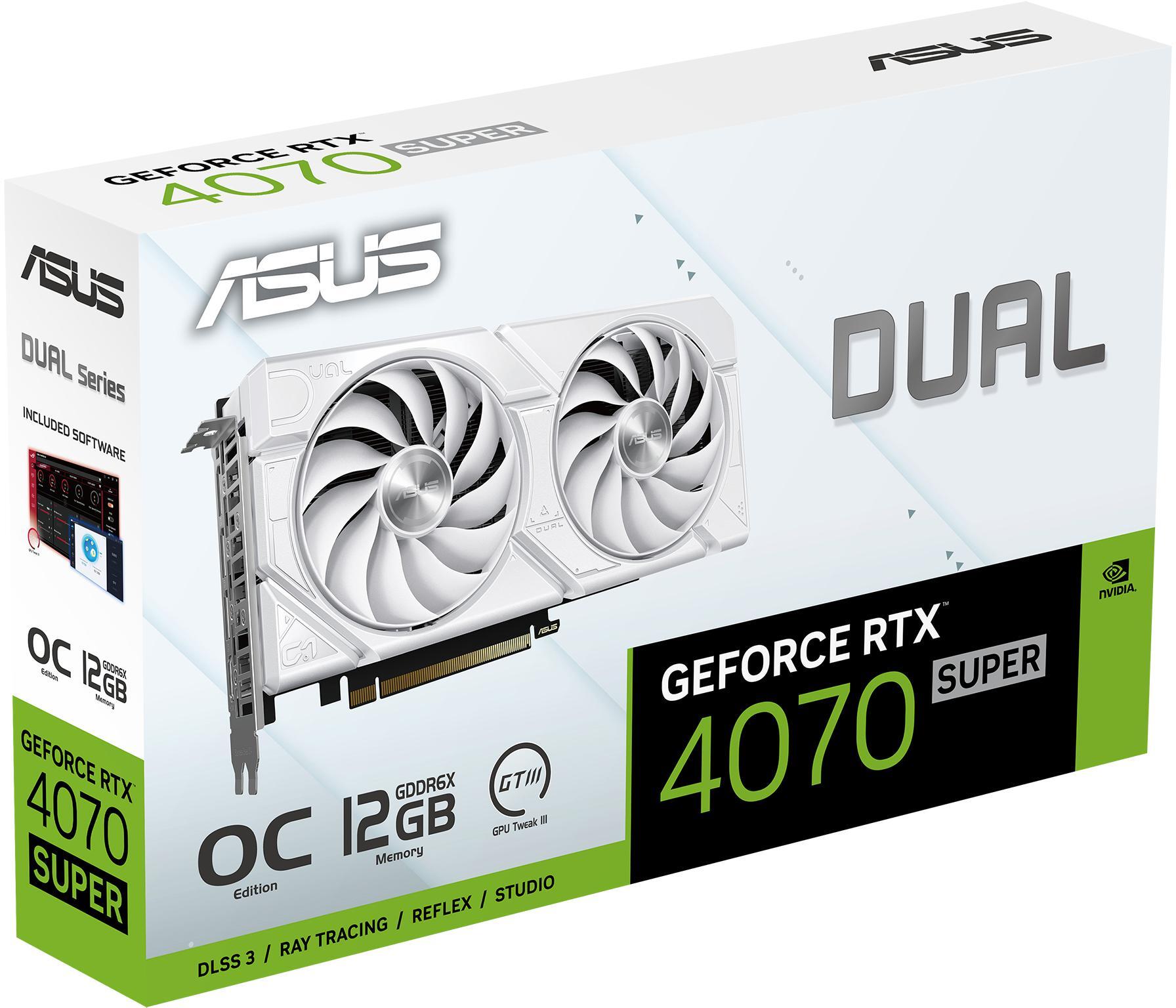 Asus - Gráfica Asus GeForce® RTX 4070 SUPER Prime OC White 12GB GDDR6X DLSS3